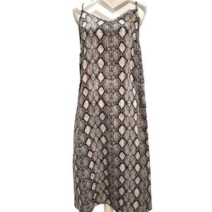 See You‎ Monday Anthropologie Snakeskin Print Midi Slip Dress Large